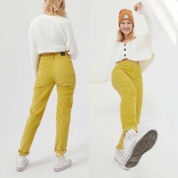 BDG Urban Outfitters gold corduroy mom high-rise size 27 in Chartreuse color - Picture 14 of 15